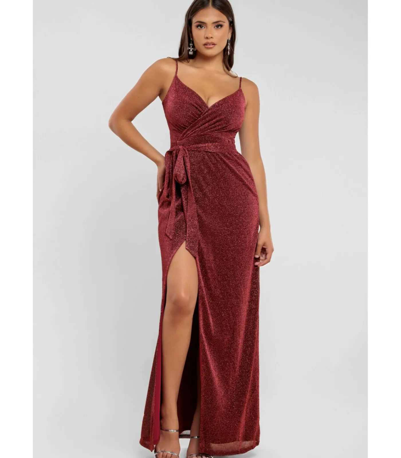 Clearance Maxi-jurk “Wrap Style Spaghetti Strap Maxi With Split” DAMES Jurken