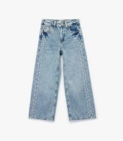 Kinderen Koton Meisjes Spijkerbroek Brede Pijpen Katoen Studs