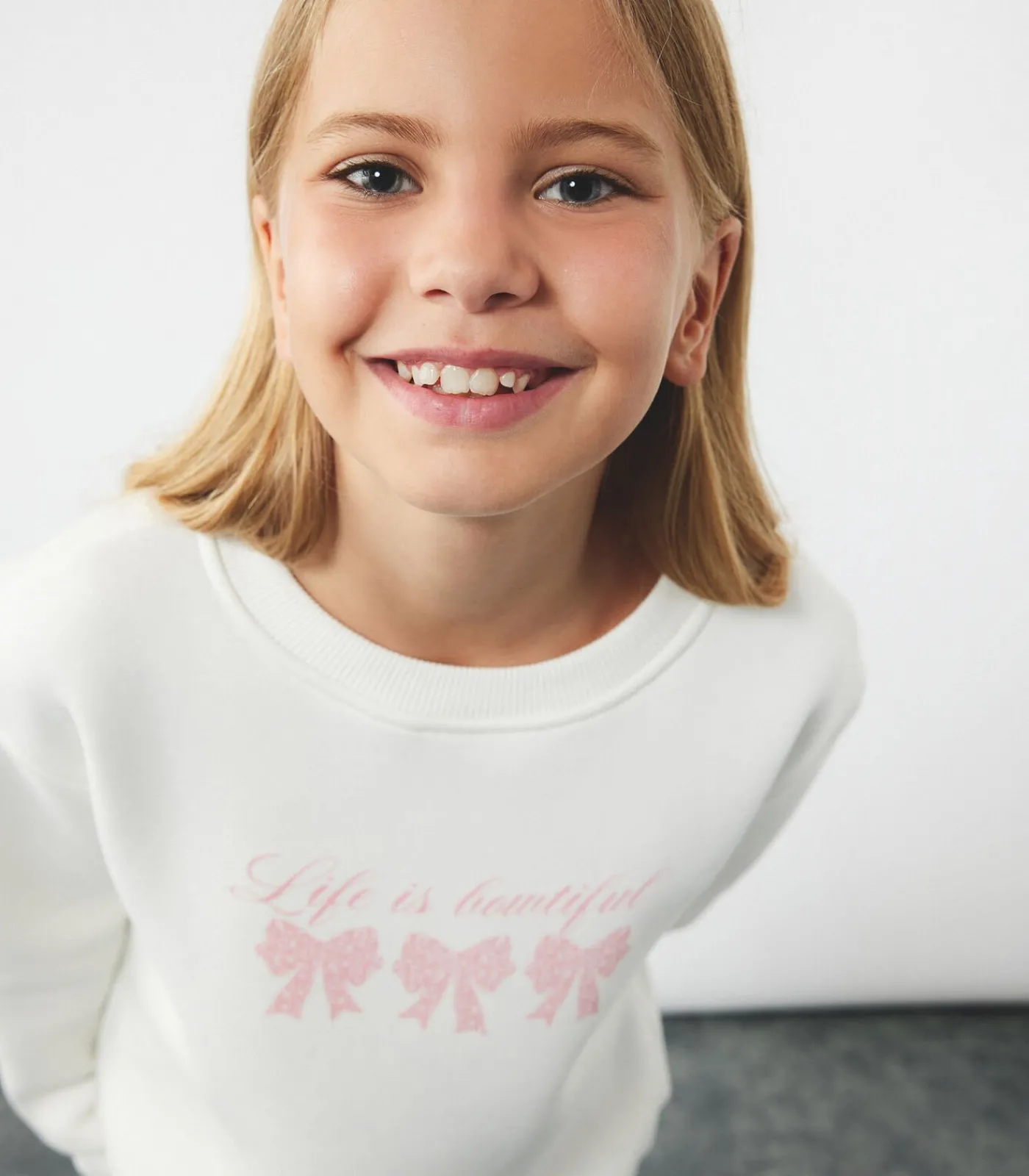 Outlet Meisjes Sweatshirt Ronde Hals Lange Mouwen Fijn Geborduurd Kinderen Truien & Cardigans