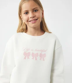 Outlet Meisjes Sweatshirt Ronde Hals Lange Mouwen Fijn Geborduurd Kinderen Truien & Cardigans