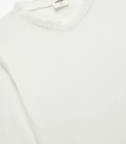 Online Meisjes T-shirt Lange Mouwen V-hals Kant Kinderen Tops