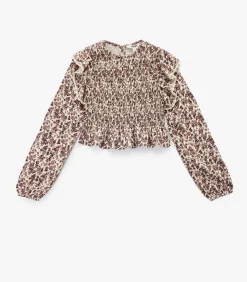 Hot Meisjesblouse Lange Mouwen Bloemenprint Kinderen Blouses & Tunieken