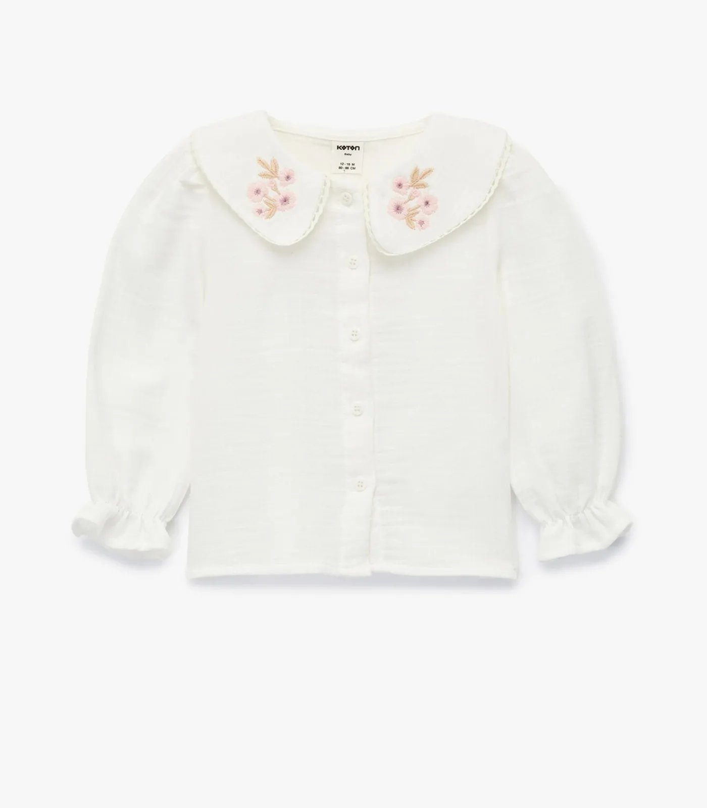 Online Meisjesblouse Lange Mouwen Bloemenkraag Katoen Kinderen Topjes & Hemdjes