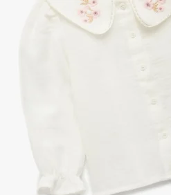 Online Meisjesblouse Lange Mouwen Bloemenkraag Katoen Kinderen Topjes & Hemdjes