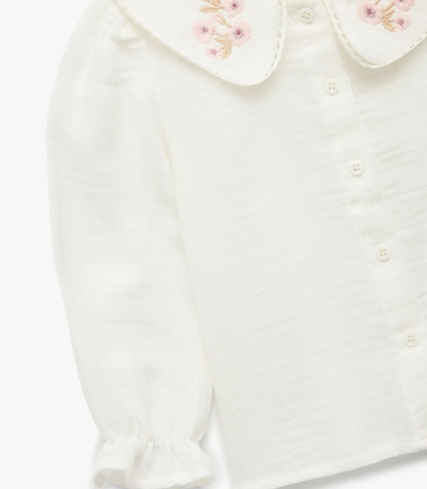 Online Meisjesblouse Lange Mouwen Bloemenkraag Katoen Kinderen Topjes & Hemdjes