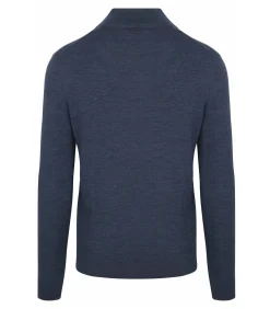 Online Merino Half Zip Trui Denim Blauw Heren Truien & Cardigans