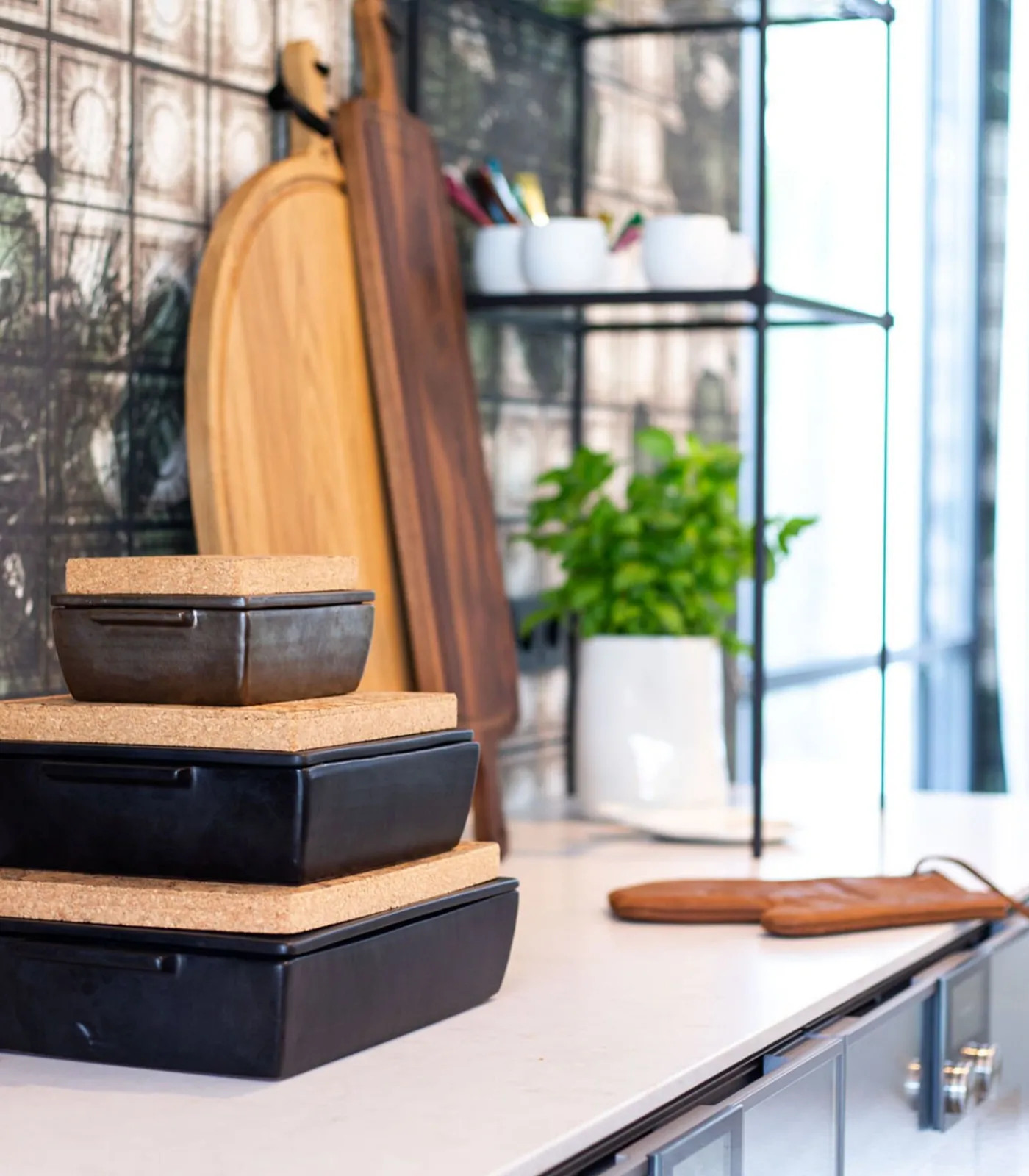 Outlet Met deksel en kurk - Ovenschotel 20x13,5x8,5cm - Zwart Bakken