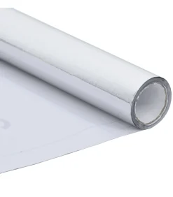 Sale Meubelfolie zelfklevend 500x90 cm PVC hoogglans zilverkleurig Decoratie