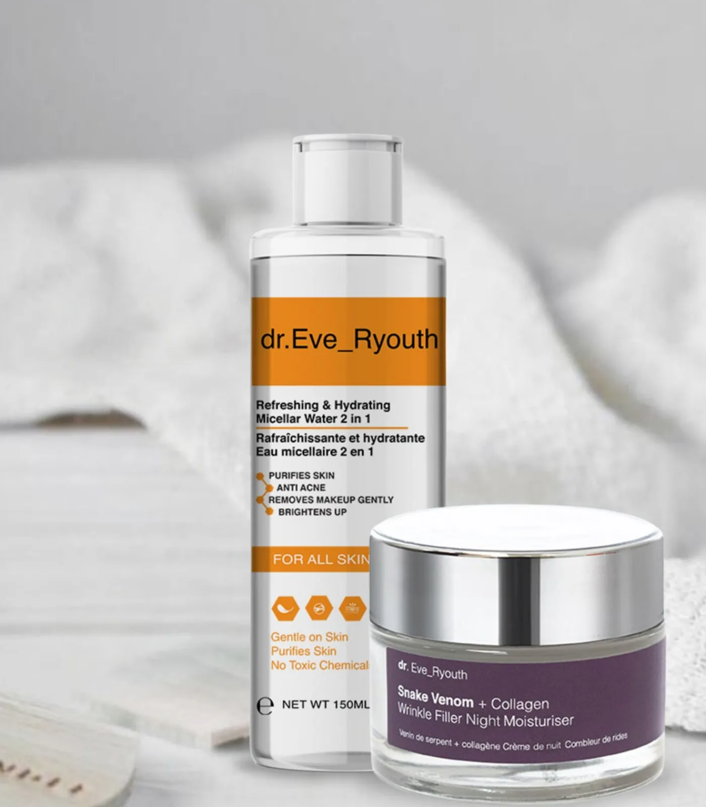 New Micellair water 2 in 1 150ML + Nachtcrème 50ml Gezicht Sets