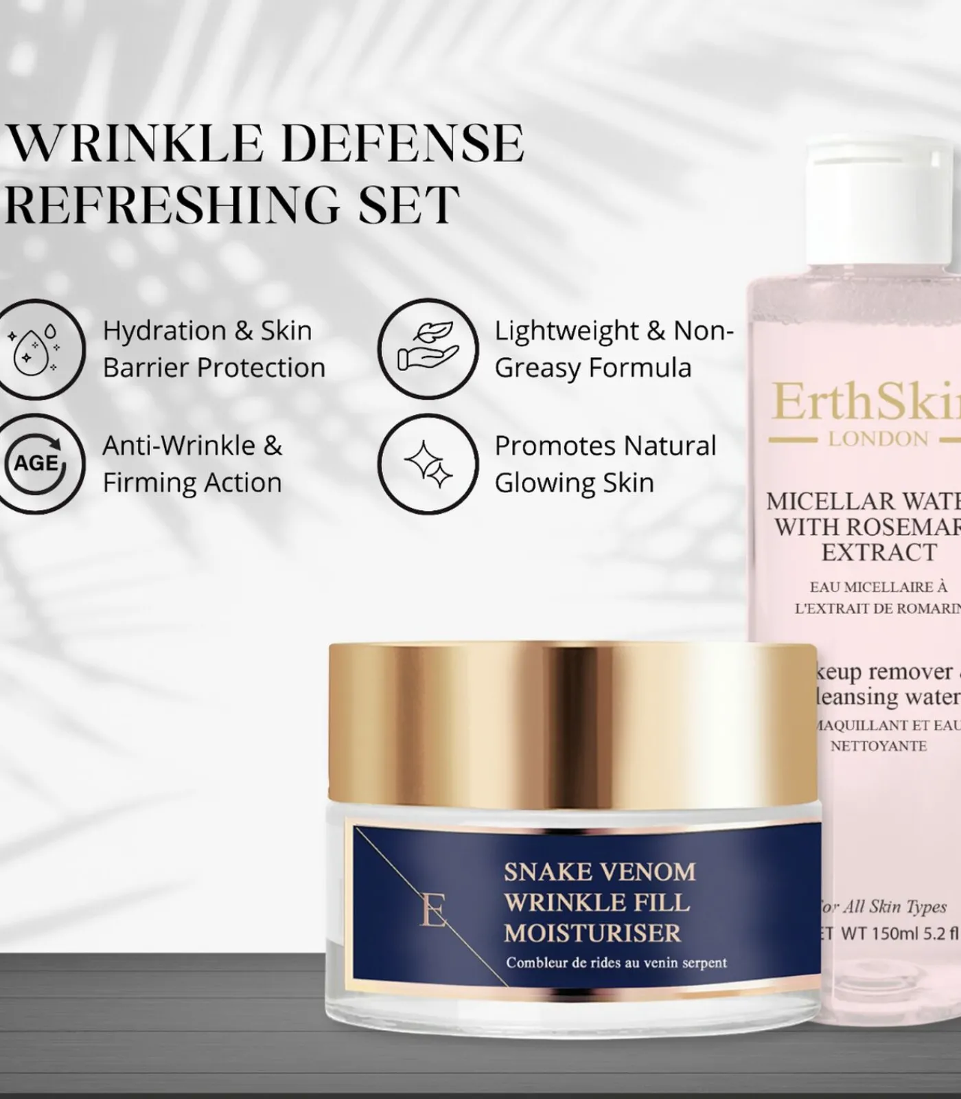 Erth Skin London Micellair water met rozemarijnextract + rimpelvullende vochtinbrengende crème