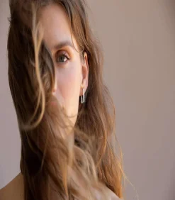 Middelgrote zilveren oorbellen Lignis fijn DAMES Oorbellen