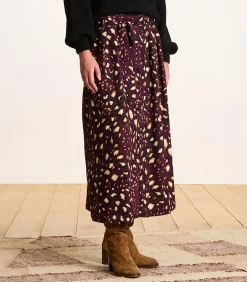 DAMES La Fée Maraboutée Midi rok met knopen in met print