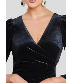 DAMES Goddiva Midi-jurk “Crochet Velvet Wrap Midi Dress”