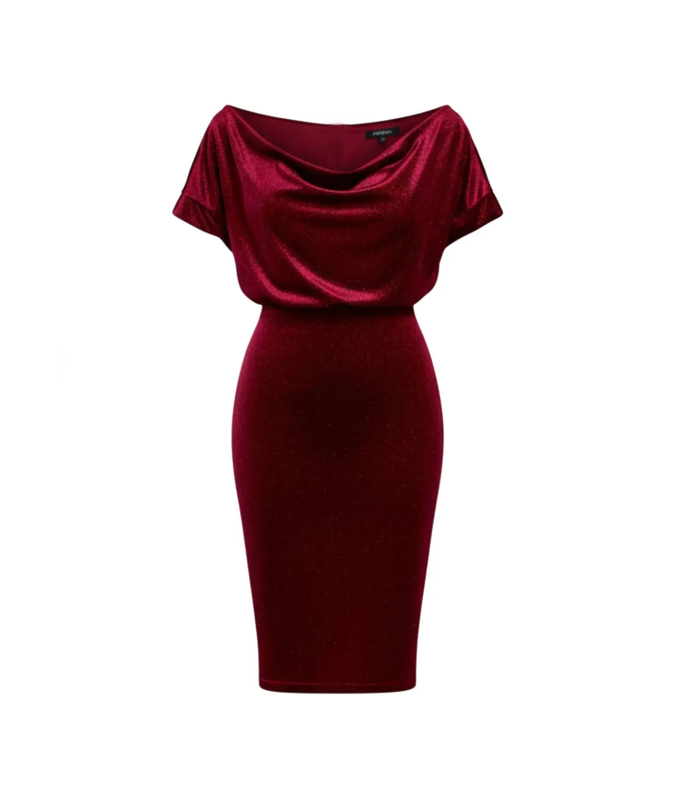 Best Midi-jurk “Glitter Velvet Cowl Neck Sheath Midi Dress” DAMES Jurken