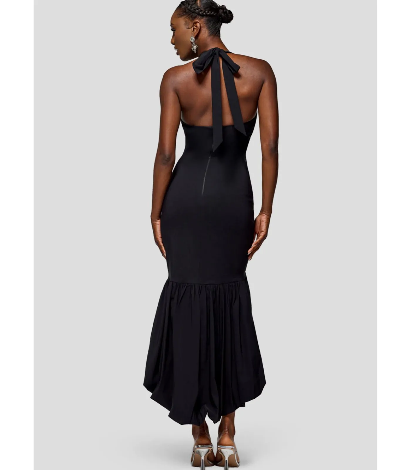 Discount Midi-jurk “Halter Neck Puff Hem Mermaid Midaxi Dress” DAMES Jurken