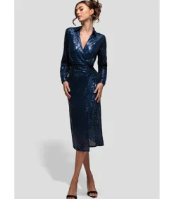 Sale Midi-jurk “Sequin Front Split Shirt Dress” DAMES Jurken