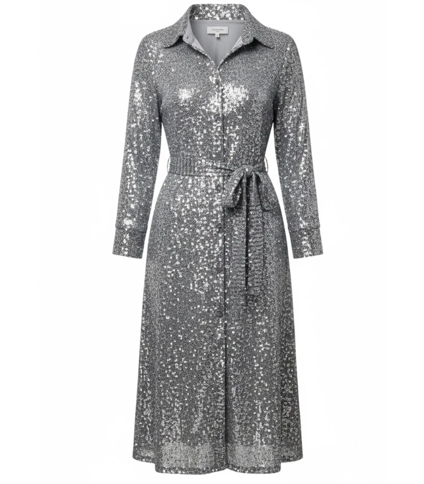 DAMES Goddiva Midi-jurk “Sequin Skater Shirt Dress”