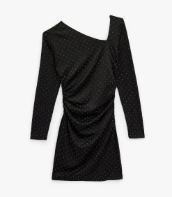 DAMES Koton Mini-jurk Asymmetrische Halslijn Lange Mouwen Strass