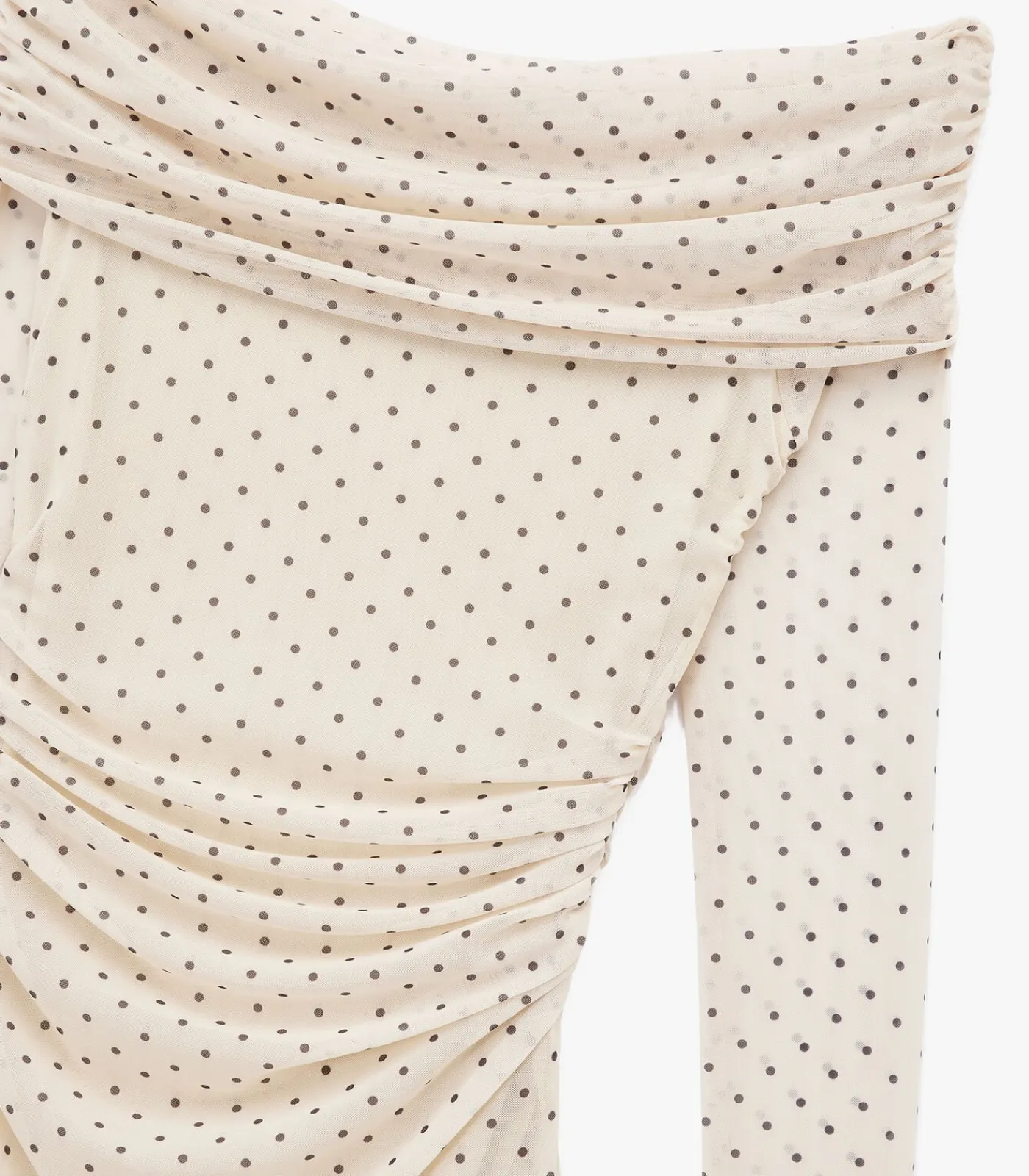 Mini-jurk Met Lange Mouwen Polkadot Off-shoulder DAMES Jurken