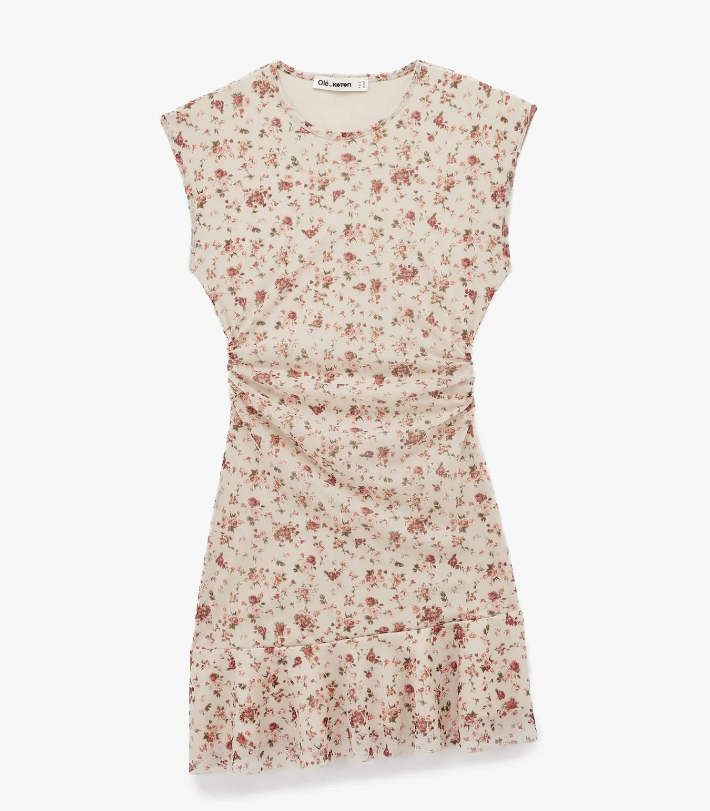 DAMES Koton Mini-jurk Mouwloos Asymmetrisch Bloemenpatroon