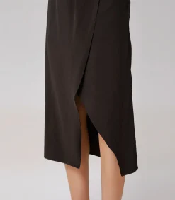 DAMES Smart & Joy Minimalistische satijnen rok met wikkeleffect