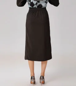 DAMES Smart & Joy Minimalistische satijnen rok met wikkeleffect