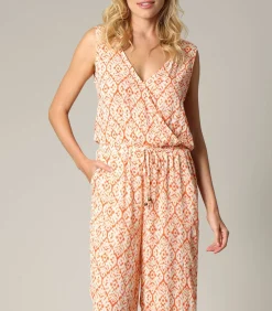 MIRZOU - Mouwloze Boheemse wikkeljumpsuit met etnisch patroon DAMES Jumpsuits