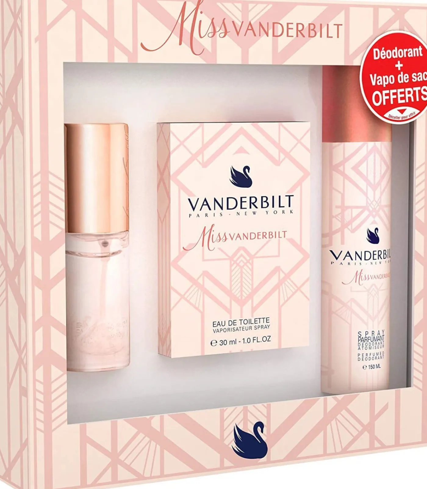 Gloria Vanderbilt Miss Vanderbilt Geschenkset Eau de Toilette 30 ml + Deospray 150 ml + Tasverstuiver 15 ml