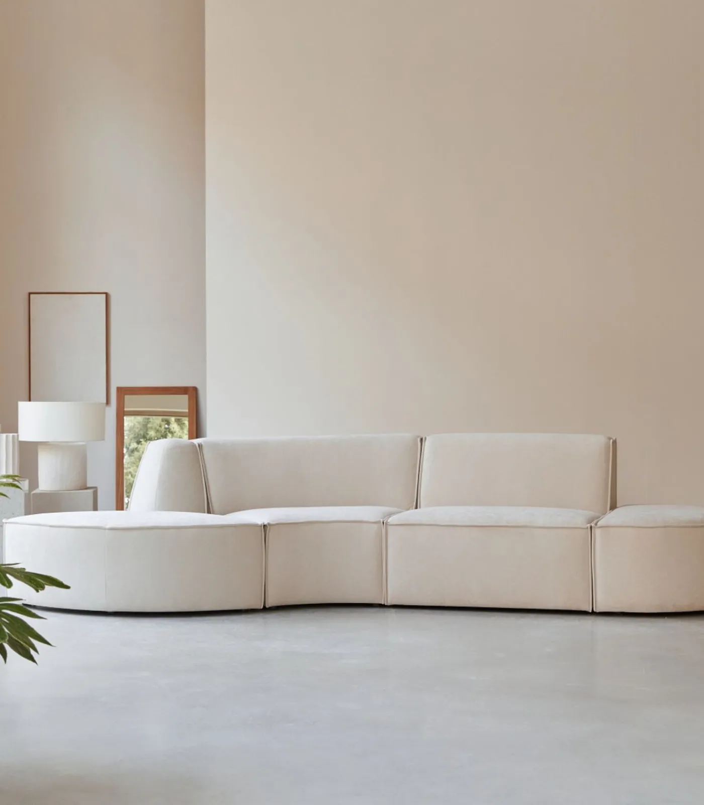 Tikamoon Modulaire Dario 4-zitsbank in beige stof