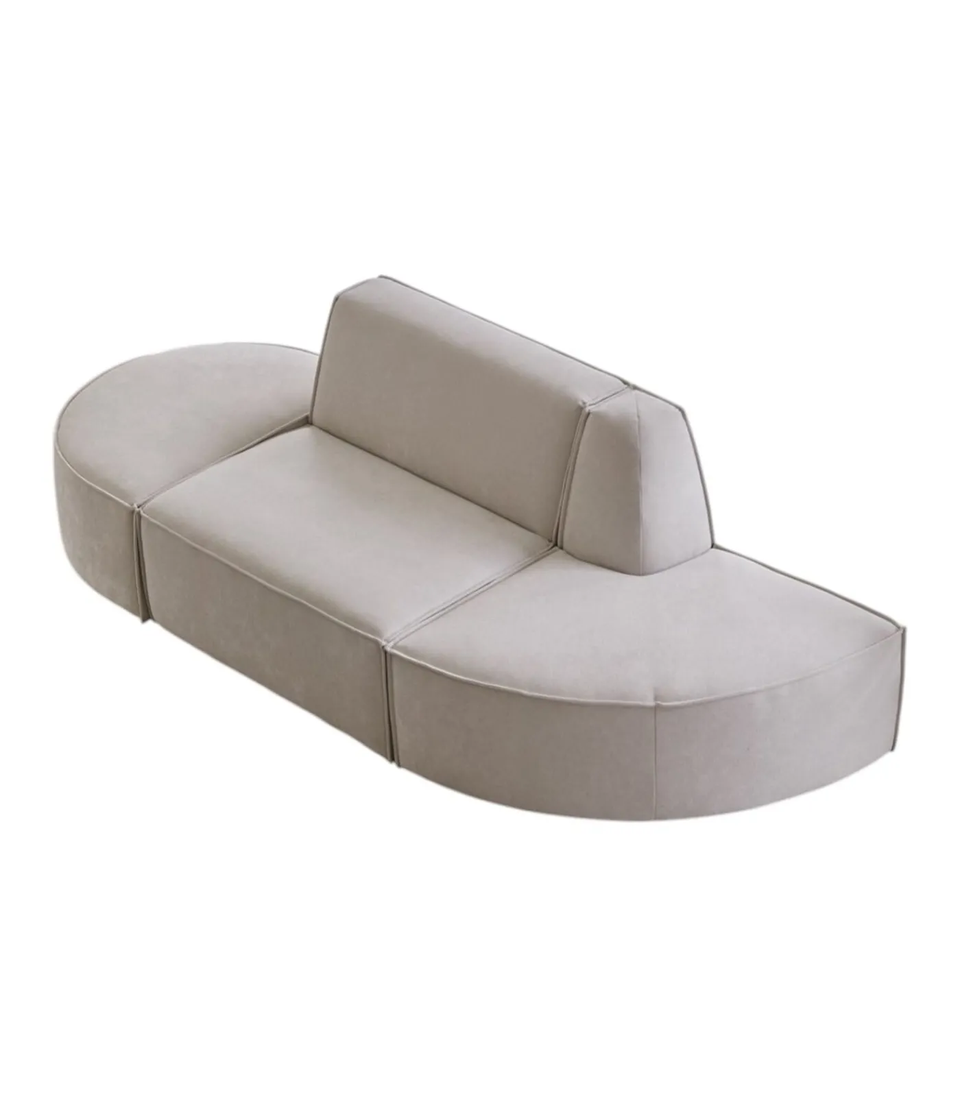 Modulaire Dario 2-zitsbank in beige stof Zetels