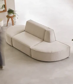 Modulaire Dario 2-zitsbank in beige stof Zetels