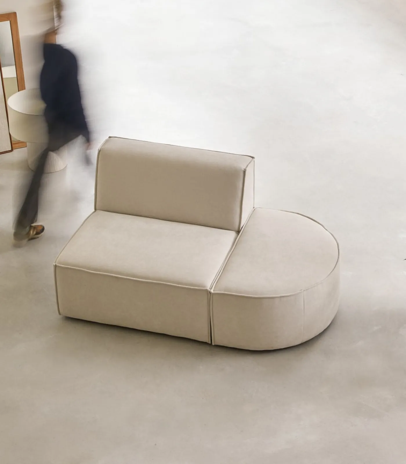Tikamoon Modulaire loungefauteuil Dario in beige stof