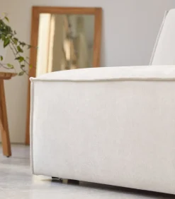 Outlet Modulaire loungestoel Dario in beige stof Zetels