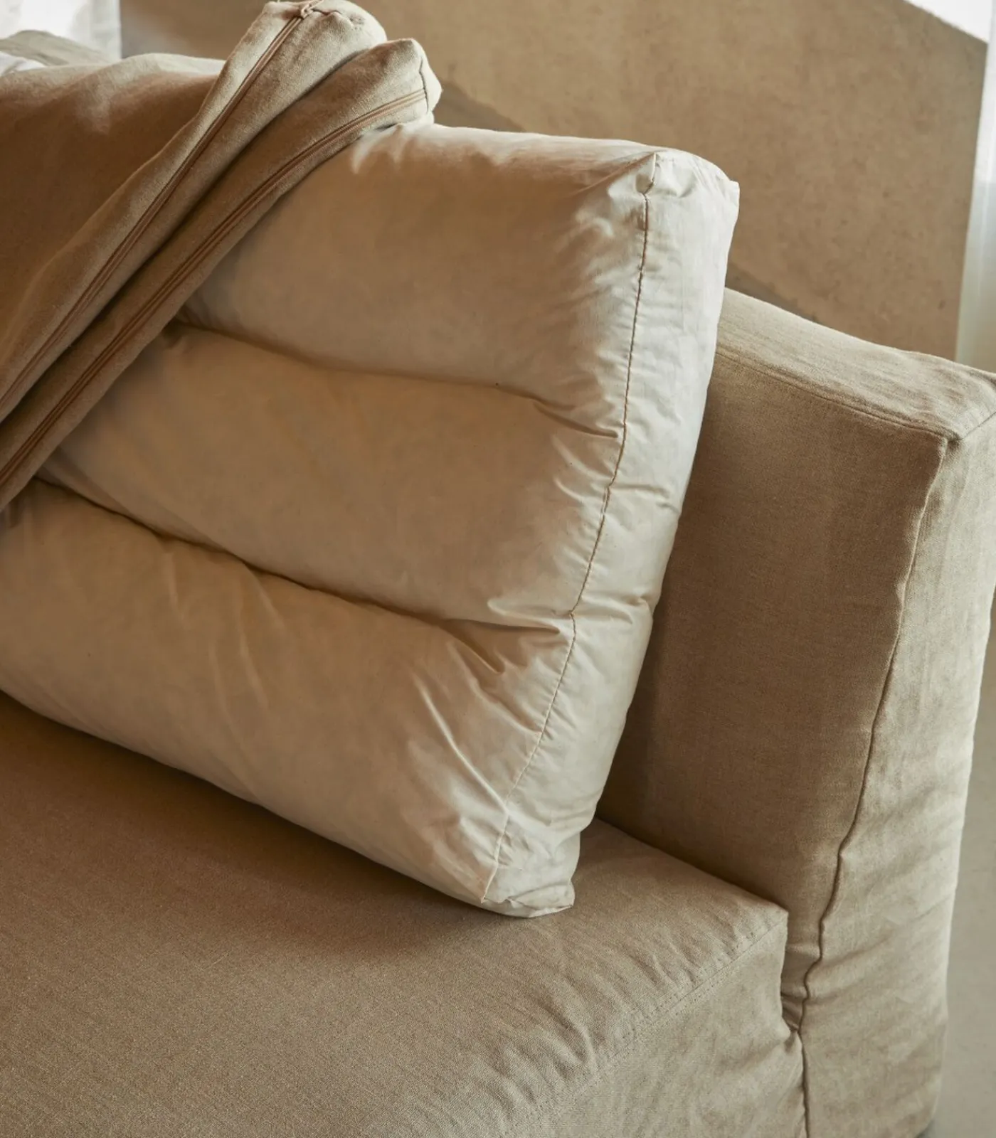 Clearance Modulaire loungestoel Nils in natuurlijk linnen, 1-zit Zetels