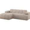 Outlet Mojo Chaise Longue Bank Links - Wollig - Donkerzand Zetels