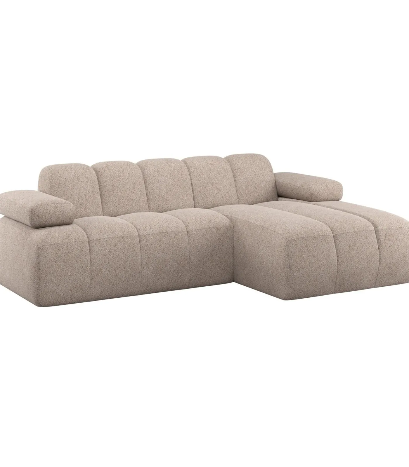 Best Mojo Chaise Longue Bank Rechts - Wollig - Donkerzand Zetels