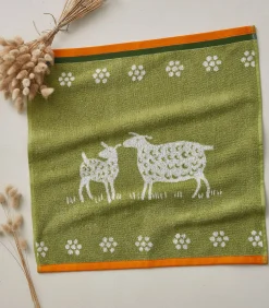 Coucke Mouton - Badstof keukenhanddoek van katoenen jacquard met print 50 x 50 cm