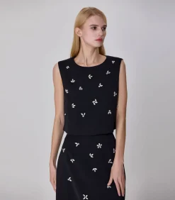 Best Mouwloos geborduurd topje DAMES T-Shirts & Tops