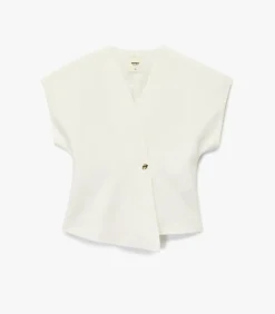 Outlet Mouwloze Asymmetrische V-hals Oversized Gilet DAMES Sportkledij