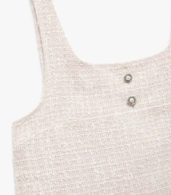 Online Mouwloze Meisjes Jurk met Knopdetail Kinderen Kleedjes