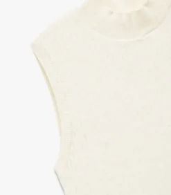 Clearance Mouwloze Trui Met Schittering En Hoge Kraag DAMES T-Shirts & Tops