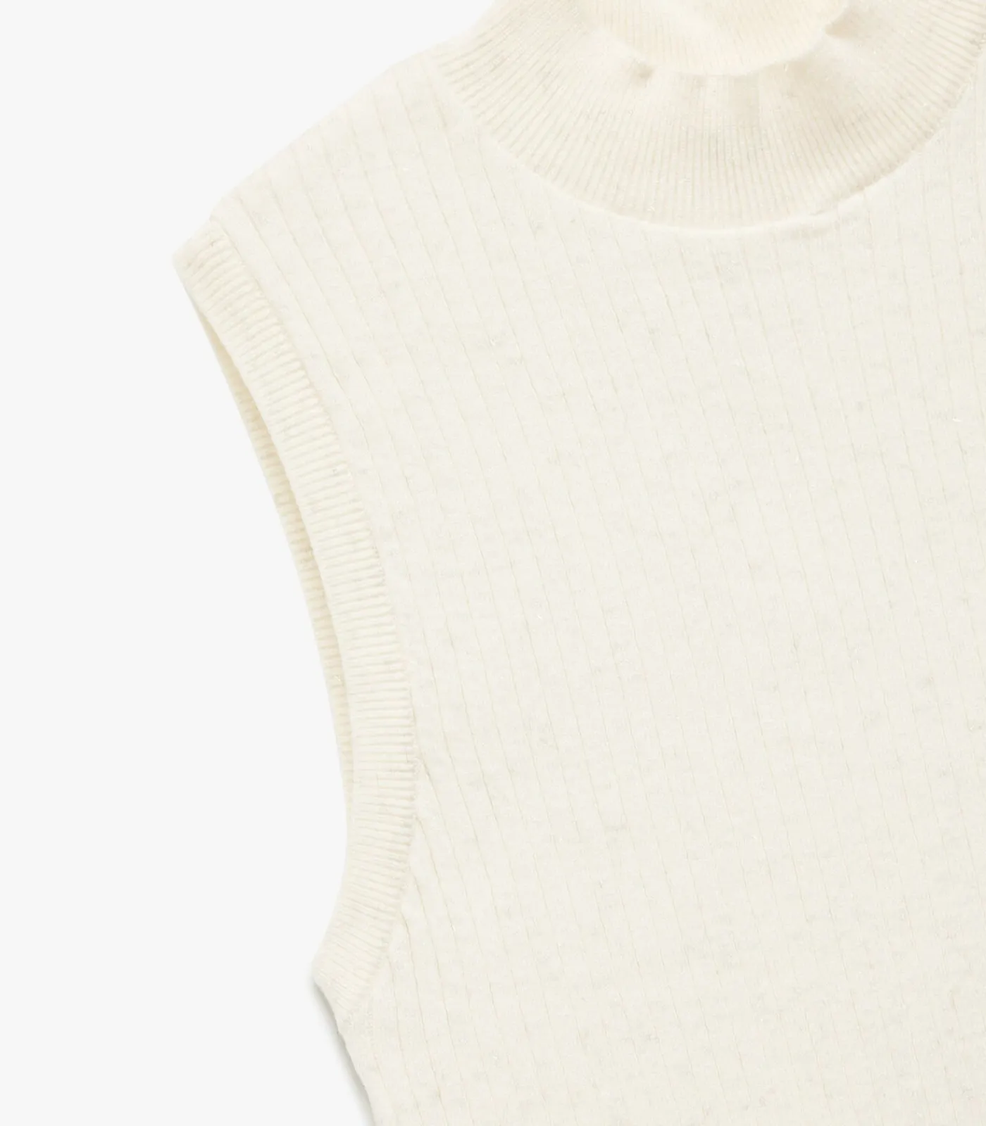 Clearance Mouwloze Trui Met Schittering En Hoge Kraag DAMES T-Shirts & Tops