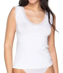 DAMES LUNA Mouwloze V-hals top Cotton Touch