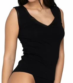 DAMES LUNA Mouwloze V-hals top Cotton Touch