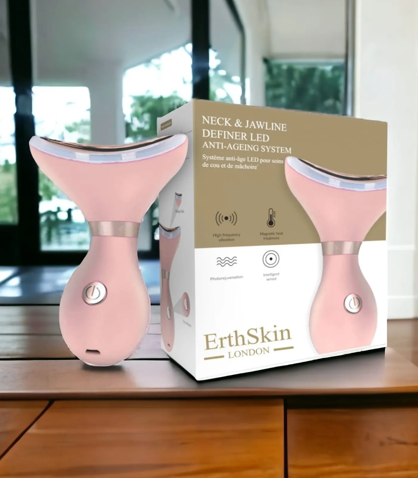 New Neck & Jawline Definer LED anti-aging systeem - (roze kleur) Gezichtsverzorgings Accessoires