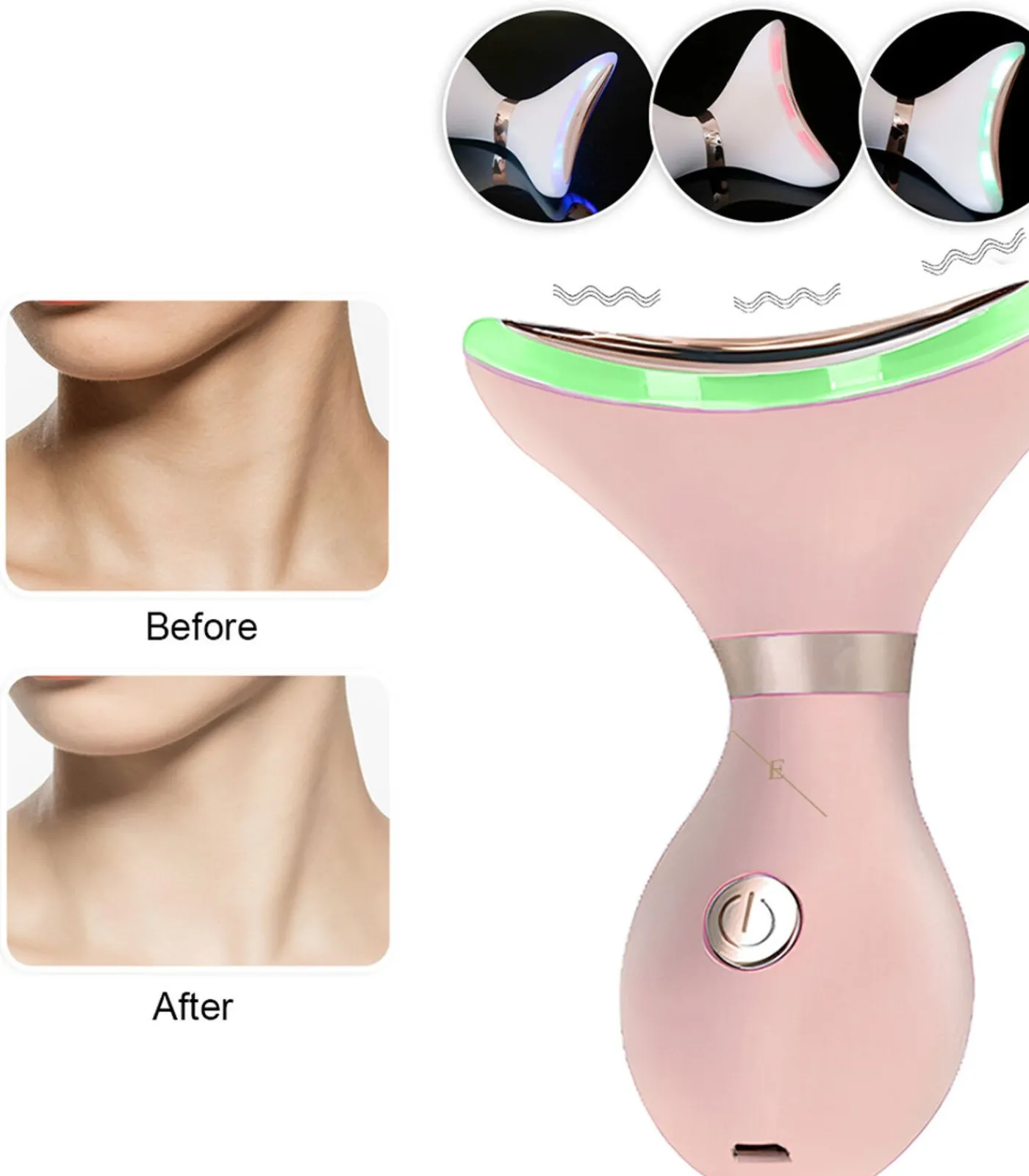 New Neck & Jawline Definer LED anti-aging systeem - (roze kleur) Gezichtsverzorgings Accessoires