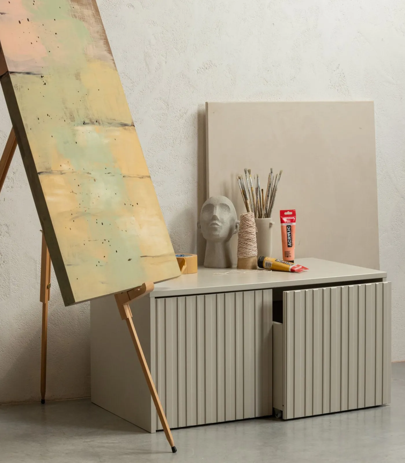 WOOOD New Gravure Kistbank - Grenen - Dust - 40x88x50