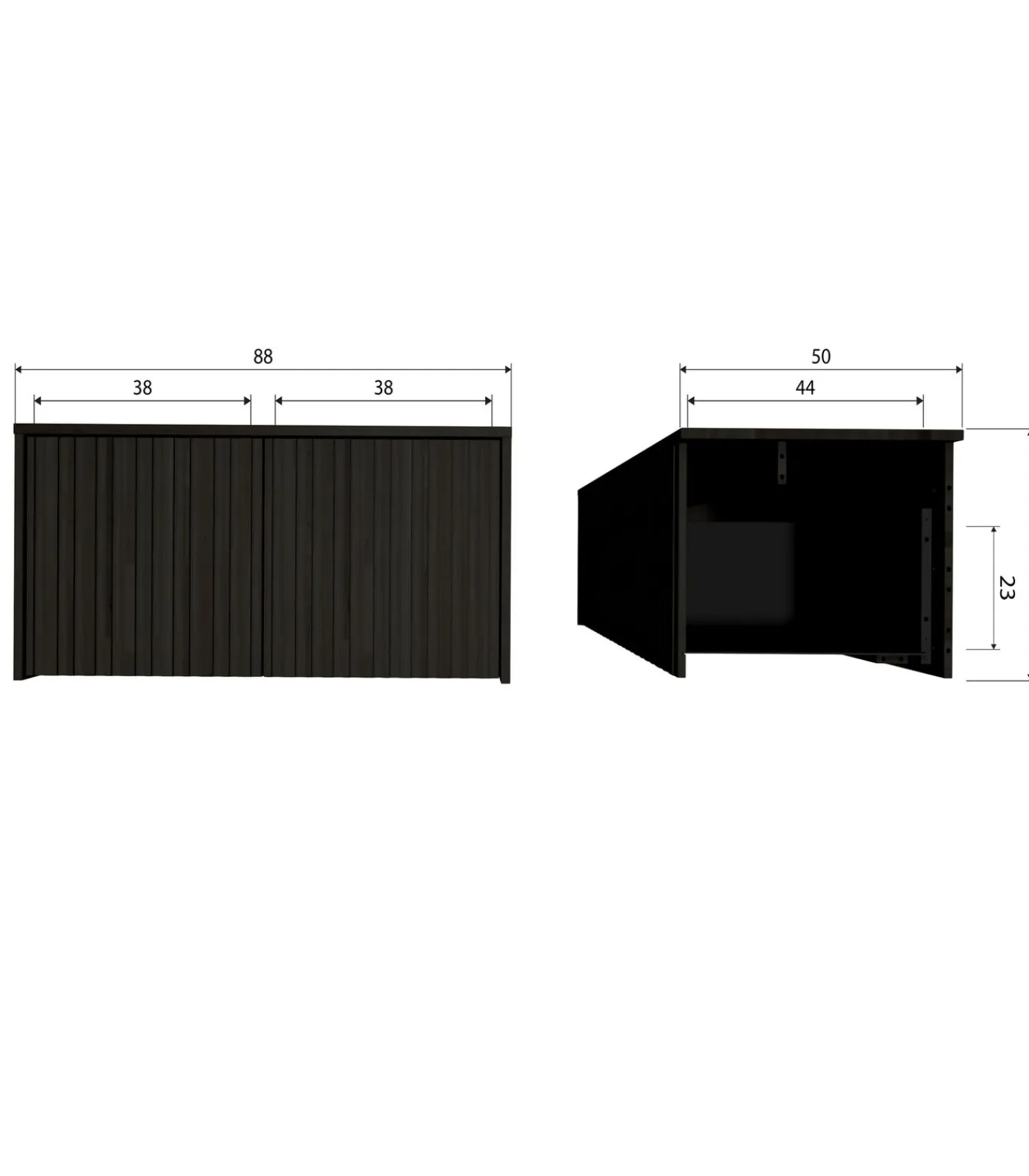 WOOOD New Gravure Kistbank - Grenen - Dust - 40x88x50