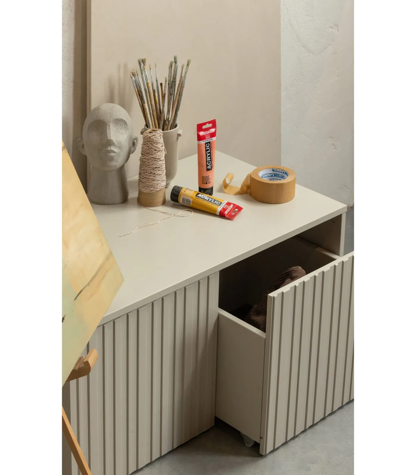 WOOOD New Gravure Kistbank - Grenen - Dust - 40x88x50