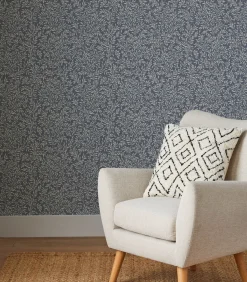 Clearance - Vliesbehang - Ditsy Leaf Navy - 1000x52 Wanddecoratie